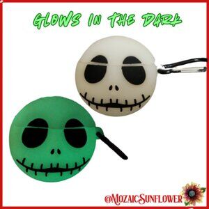 Glow In The Dark Earbud Quality Silicone Case With Heavy Duty Carabiner NWT